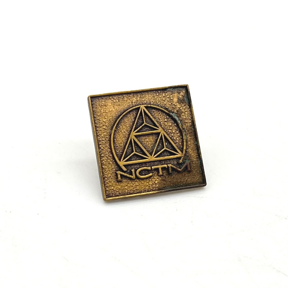 Vintage NCTM National Council of Teachers of Mathematics Logo Lapel Pin Bronze